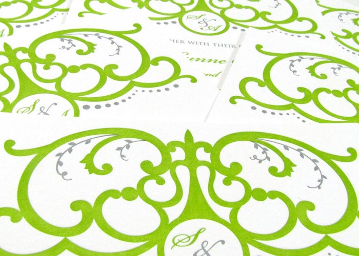 Spanish Gate Custom Wedding Invitations in Letterpress