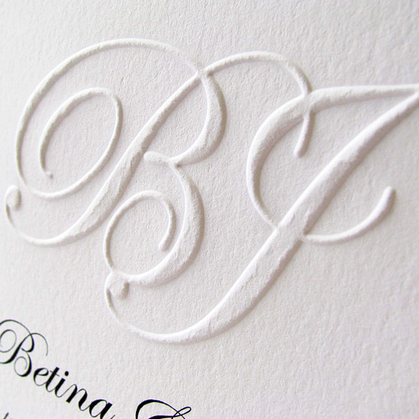 Custom Embossed Monogram Wedding Invitation Custom Embossed Monogram 