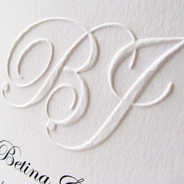 Custom Embossed Monogram Wedding Invitation Custom Embossed Monogram