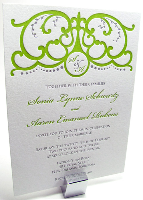 Spanish gate wedding invitations Spanish Gate letterpress invitations