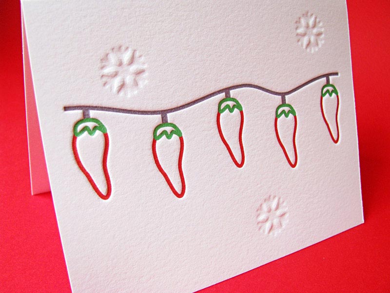 unique christmas cards chili lights 