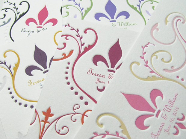 Time to show our fleur de lis wedding invitations in the many combinations 