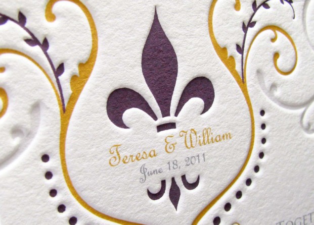 Fleur de Lis Wedding Invitation Click on an image below to launch slideshow