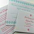 Aqua and coral invitations