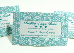 Aqua letterpress business card