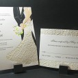Letterpress Light Wedding Dress Formal Invitation
