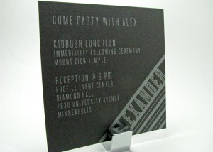 Black bar mitvah invitation