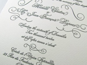Calligraphy wedding invitations