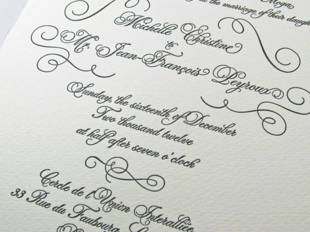 Calligraphy wedding invitations