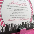 City skyline mitvah invitations