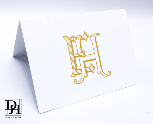 EH HE Monogram Folded Notecard