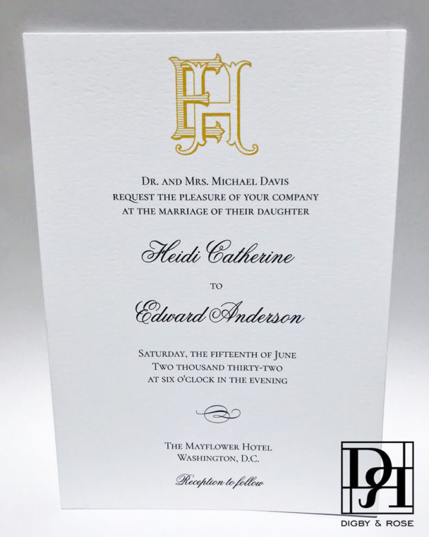 EH HE monogram wedding invitation