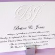 Custom Embossed Monogram Wedding Invitation