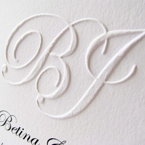 Custom Embossed Monogram Wedding Invitation