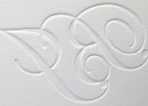 Custom Embossed Monogram Wedding Invitation