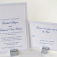 Embossed border monogram wedding invitation