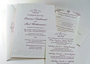 Filigree border invitation suit