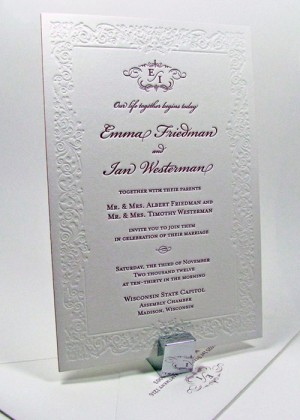 Filigree border invitations