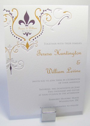 Fleur de Lis Wedding Invitation