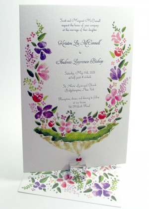 Garden wedding watercolor invitations