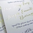 Gold and navy invitations