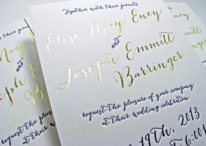Gold and navy invitations