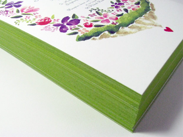 Green invitation edge painting