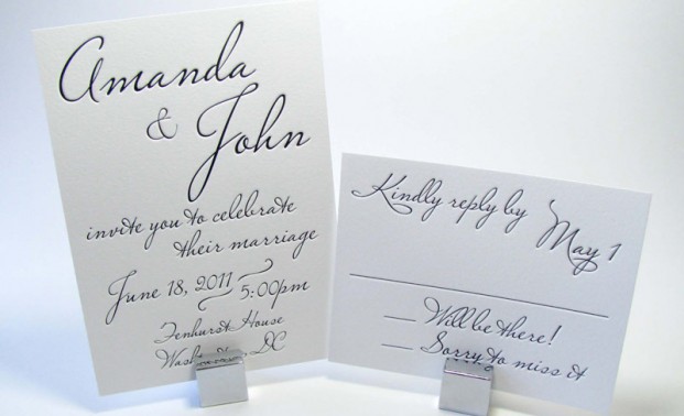 Custom Lettering Pressed Invitation