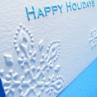 Snowflake Embossed Happy Holiday Cards