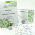 Hydrangea letterpress invitations