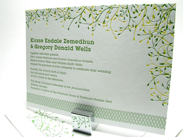 Leaves wedding invitations