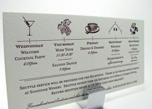 Letterpress events card