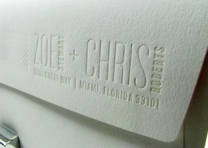 Letterpress invitation envelope