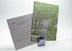 Letterpress photo postcard