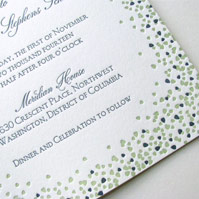 Linden leaves wedding invitations