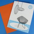 Letterpress Bertoia and Nelson Mid Century Modern Room Notecards