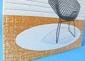 Letterpress Bertoia and Nelson Mid Century Modern Room Notecards