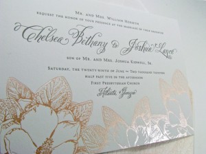 Magnolia luxury wedding invitations