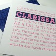 Mitzvah invitations custom envelope liner