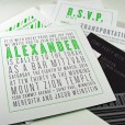 Mitzvah letterpress invitations poster style