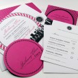 Modern pink bat mitzvah invitations