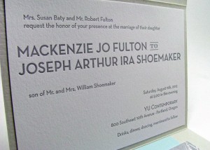 Modern wedding invitations