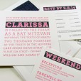 Preppy Clarissa bat mitzvah invitations