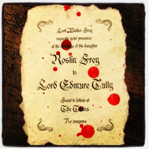 Red Wedding Invitation game of thrones