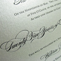 Silver and black foil stamp invitation