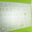 Silver paper birthday invitation