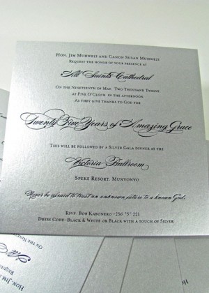 Silver invitation