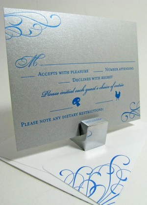 Silver paper reply cards