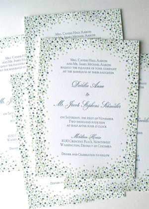 Letterpress wedding announcements DC