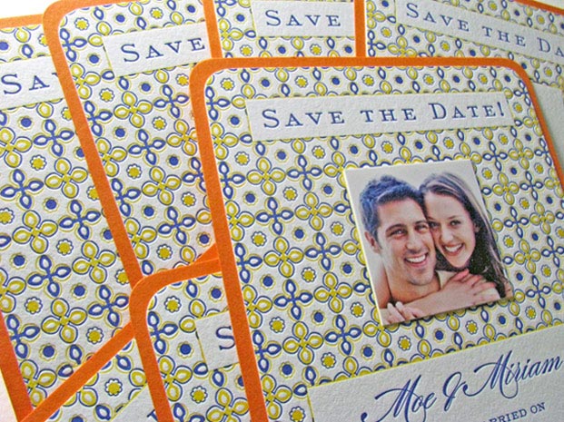 Spanish tile save the dates
